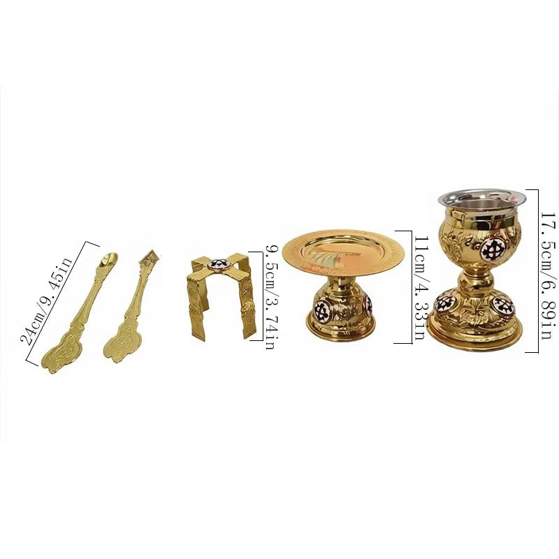 Orthodox Altar Set – Gold Chalice, Diskos & Asterisk Star for Divine Liturgy - Sylva