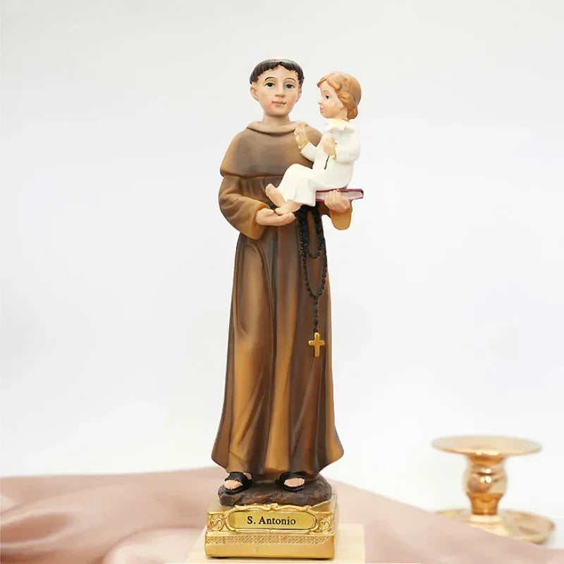 Saint Anthony with Baby Jesus Catholic Statue – Resin Home Altar Decor