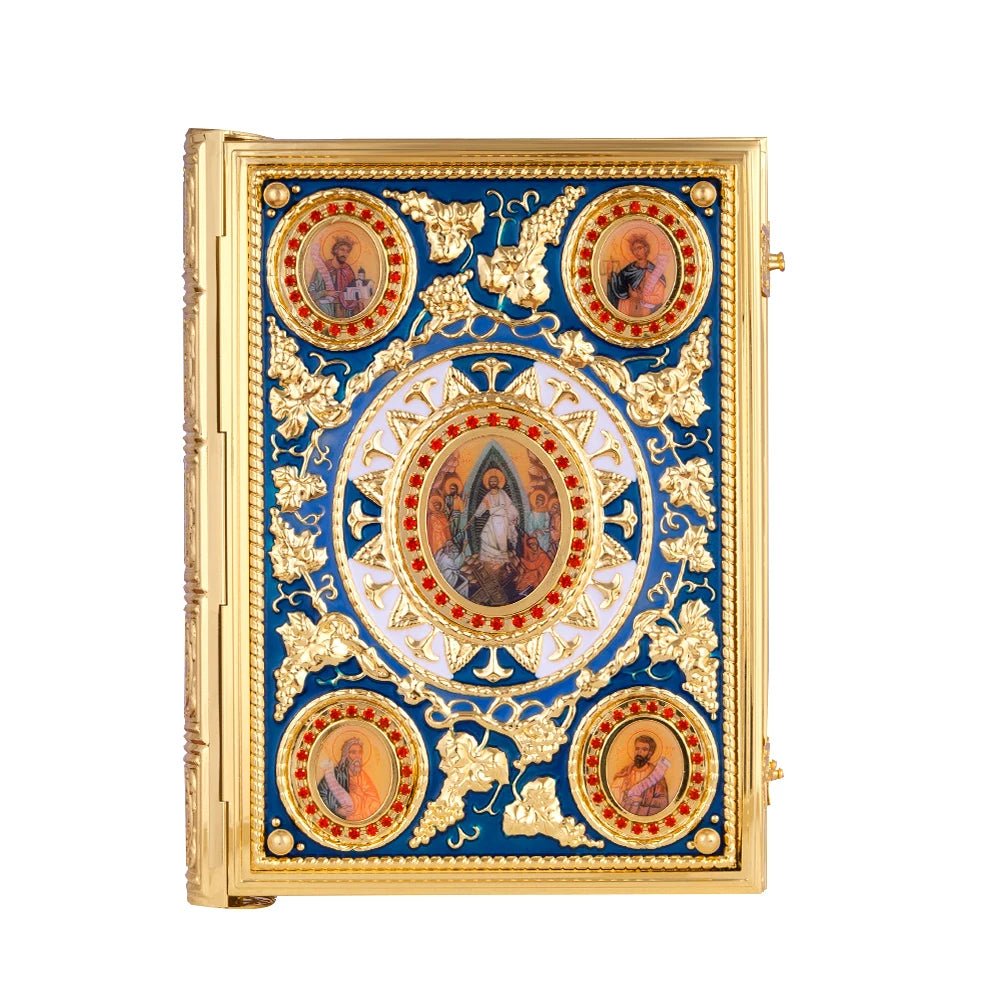 Orthodox Bible Cover – Gold Enamel Alloy Gospel Book Protective Shell - Sylva