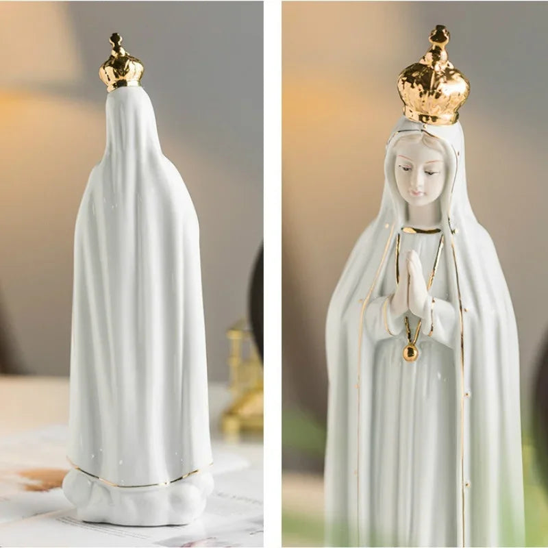 Our Lady of Fatima Statue – 31cm Ceramic Virgin Mary Figurine