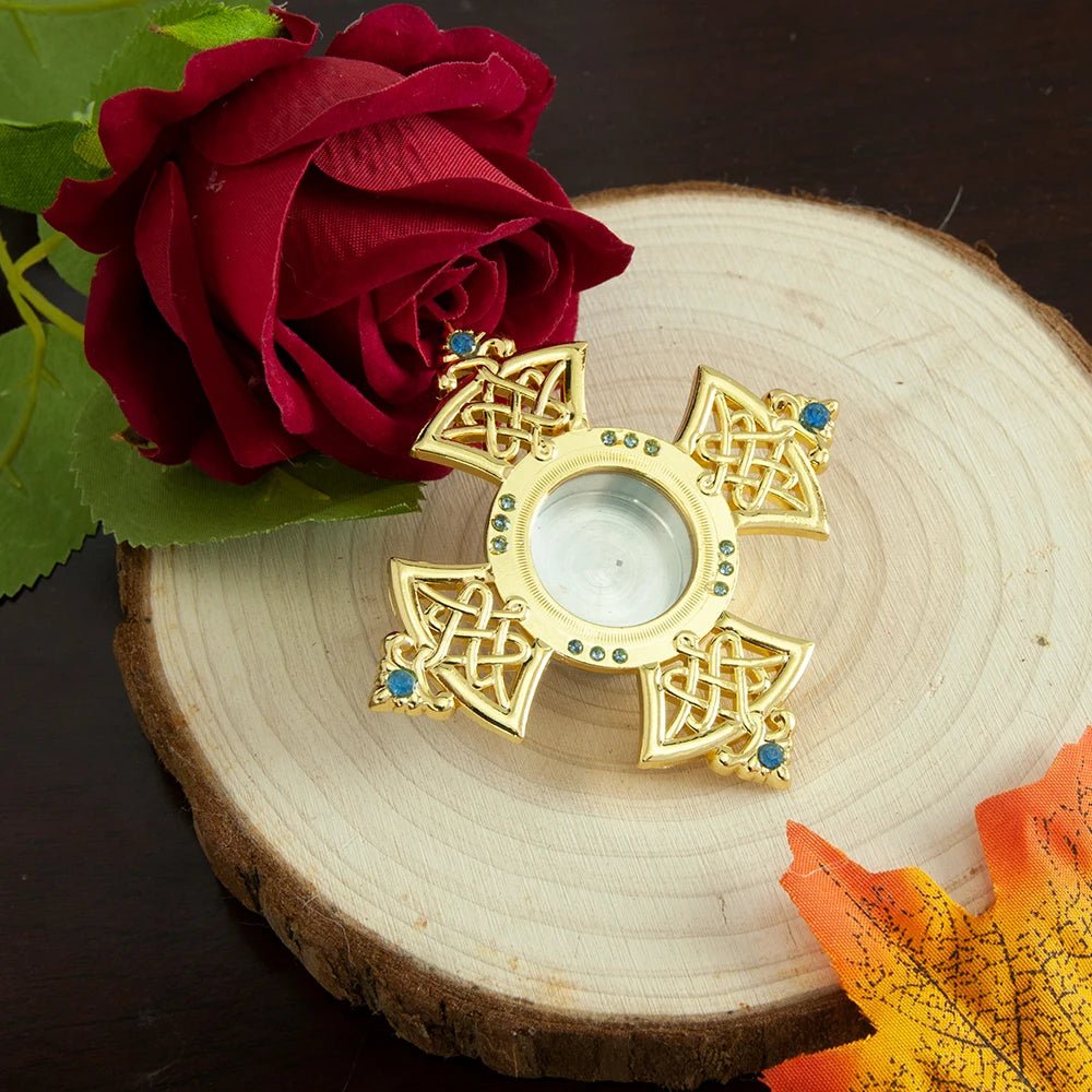 Orthodox Cross Reliquary Relic Holder – Gold-Tone Sacred Relic Case - Sylva