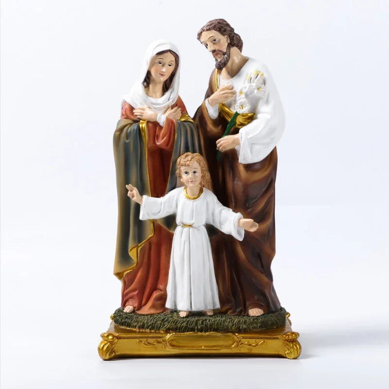 Holy Family Statue – Jesus, Mary & Joseph Catholic Resin Figurine