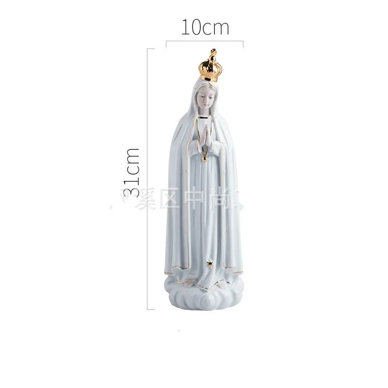 Our Lady of Fatima Statue – 31cm Ceramic Virgin Mary Figurine