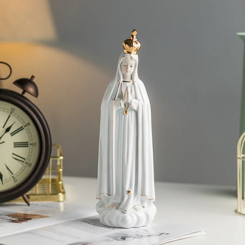 Our Lady of Fatima Statue – 31cm Ceramic Virgin Mary Figurine