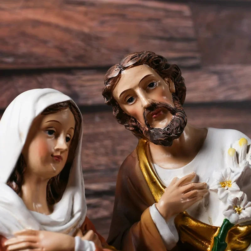 Holy Family Statue – Jesus, Mary & Joseph Catholic Resin Figurine
