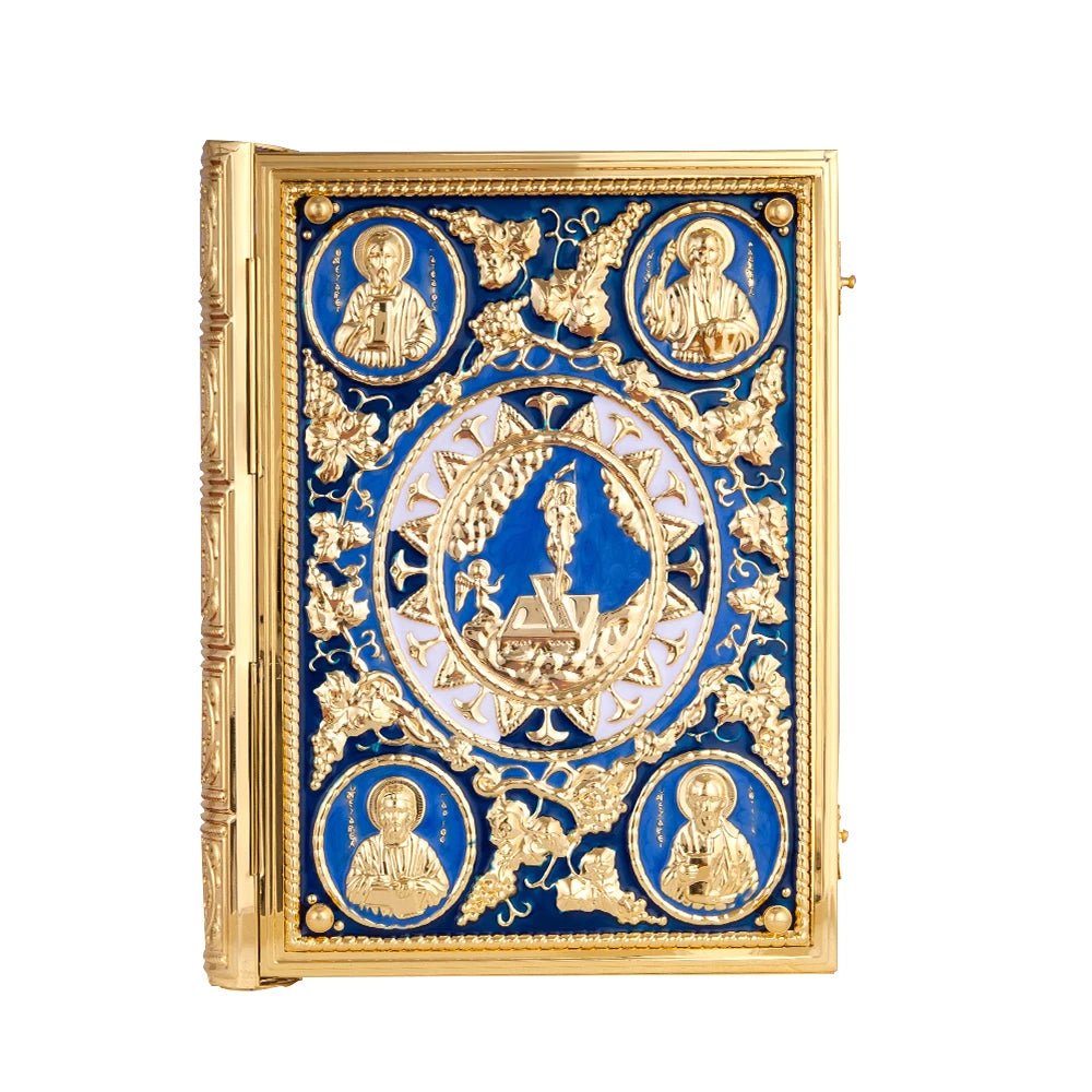 Orthodox Bible Cover – Gold Enamel Alloy Gospel Book Protective Shell - Sylva