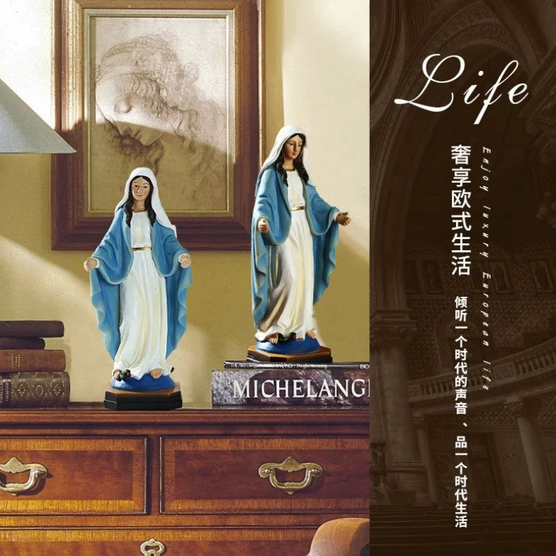 Our Lady Virgin Mary Catholic Statue – Resin Home Altar & Prayer Decor