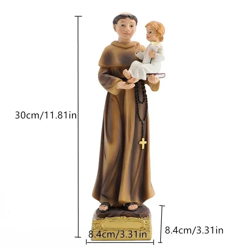 Saint Anthony with Baby Jesus Catholic Statue – Resin Home Altar Decor