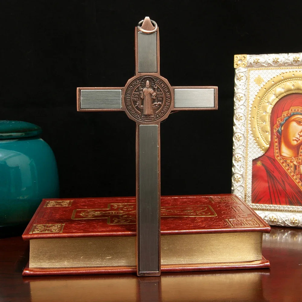 Catholic Jesus Crucifix Wall Cross – Vintage Copper Prayer Cross for Home, Church & Christian Gifts