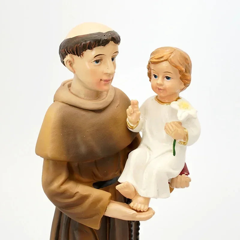 Saint Anthony with Baby Jesus Catholic Statue – Resin Home Altar Decor