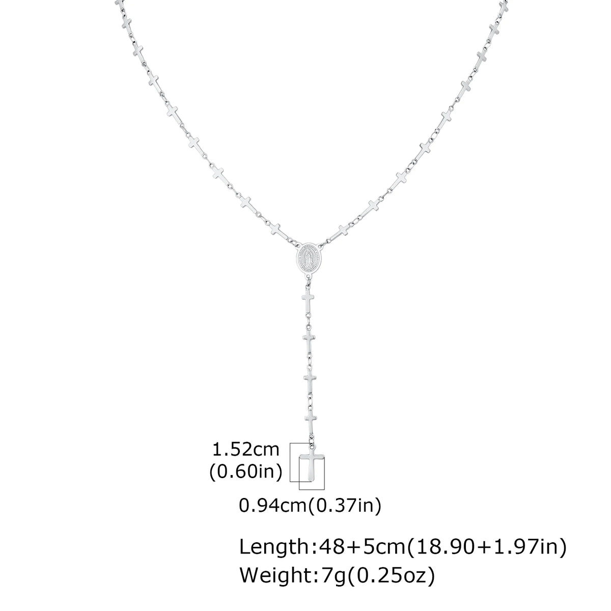 Virgin Mary & Cross Y Necklace for Women - Sylva