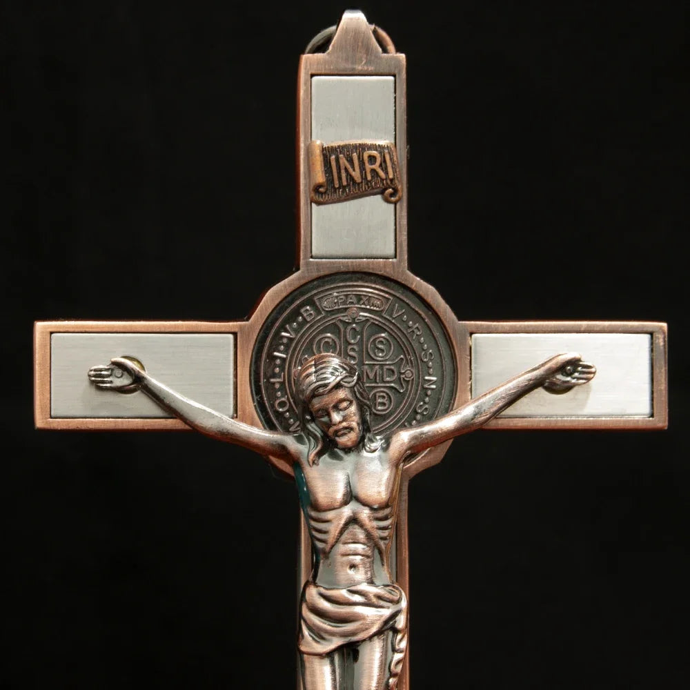 Catholic Jesus Crucifix Wall Cross – Vintage Copper Prayer Cross for Home, Church & Christian Gifts