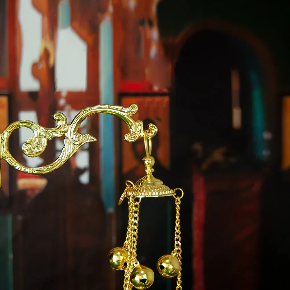 Gold Plated Orthodox Wall Hook for Hanging Vigil Lamps, Icons & Church Decor | Classical Religious Home & Church Accessory