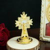 Gold Catholic Standing Crucifix Cross with Ornate Base – 9cm