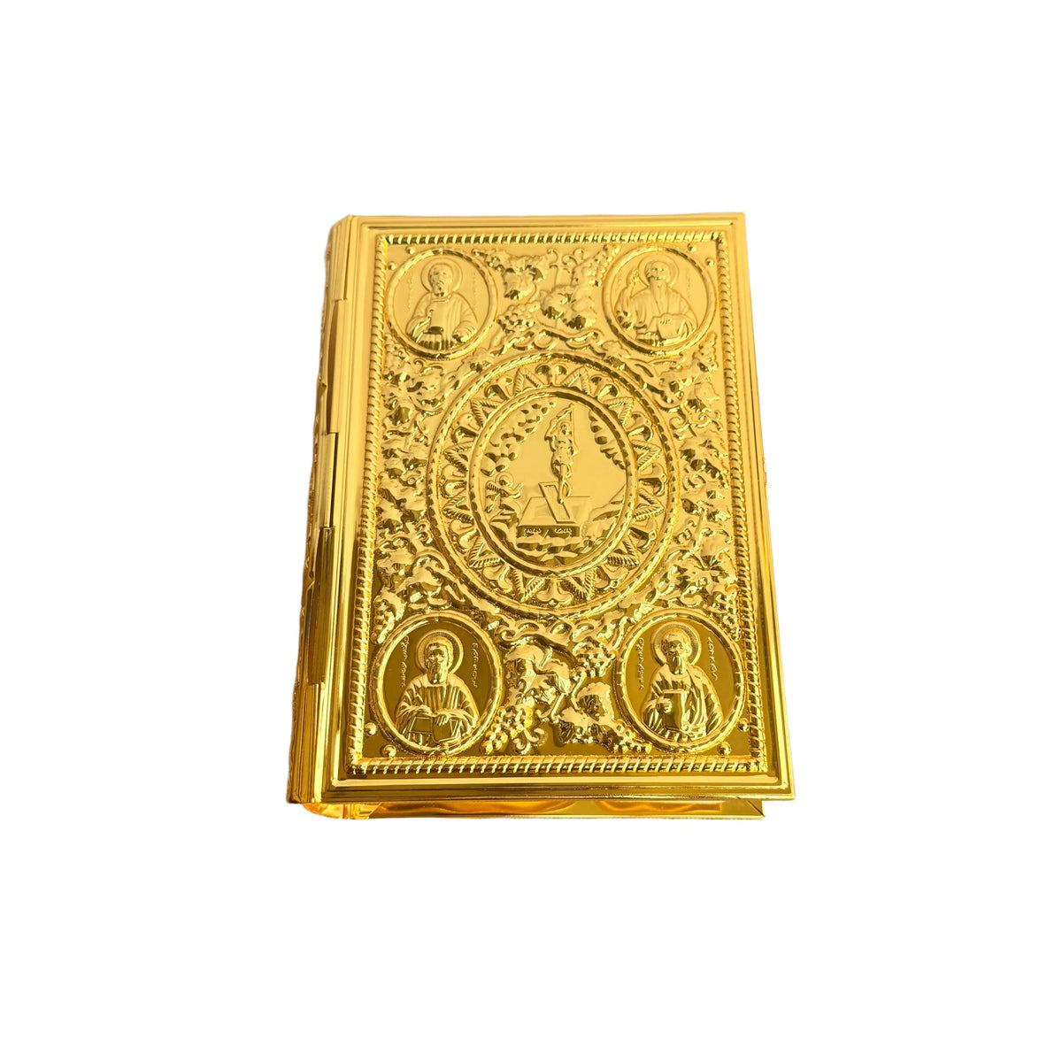 Orthodox Gold-Plated Enamel Gospel Cover with Apostle Icons - Sylva
