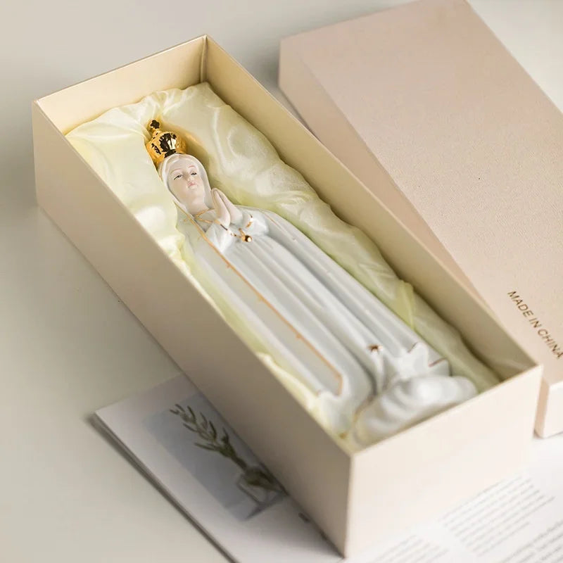 Our Lady of Fatima Statue – 31cm Ceramic Virgin Mary Figurine