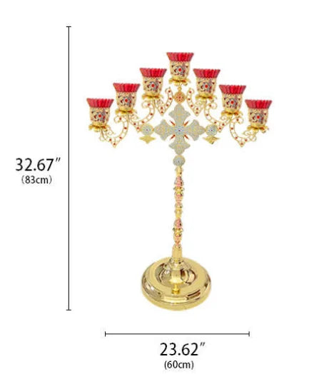 Gilded Orthodox Church Candle Holder – Liturgical Altar Candlestick