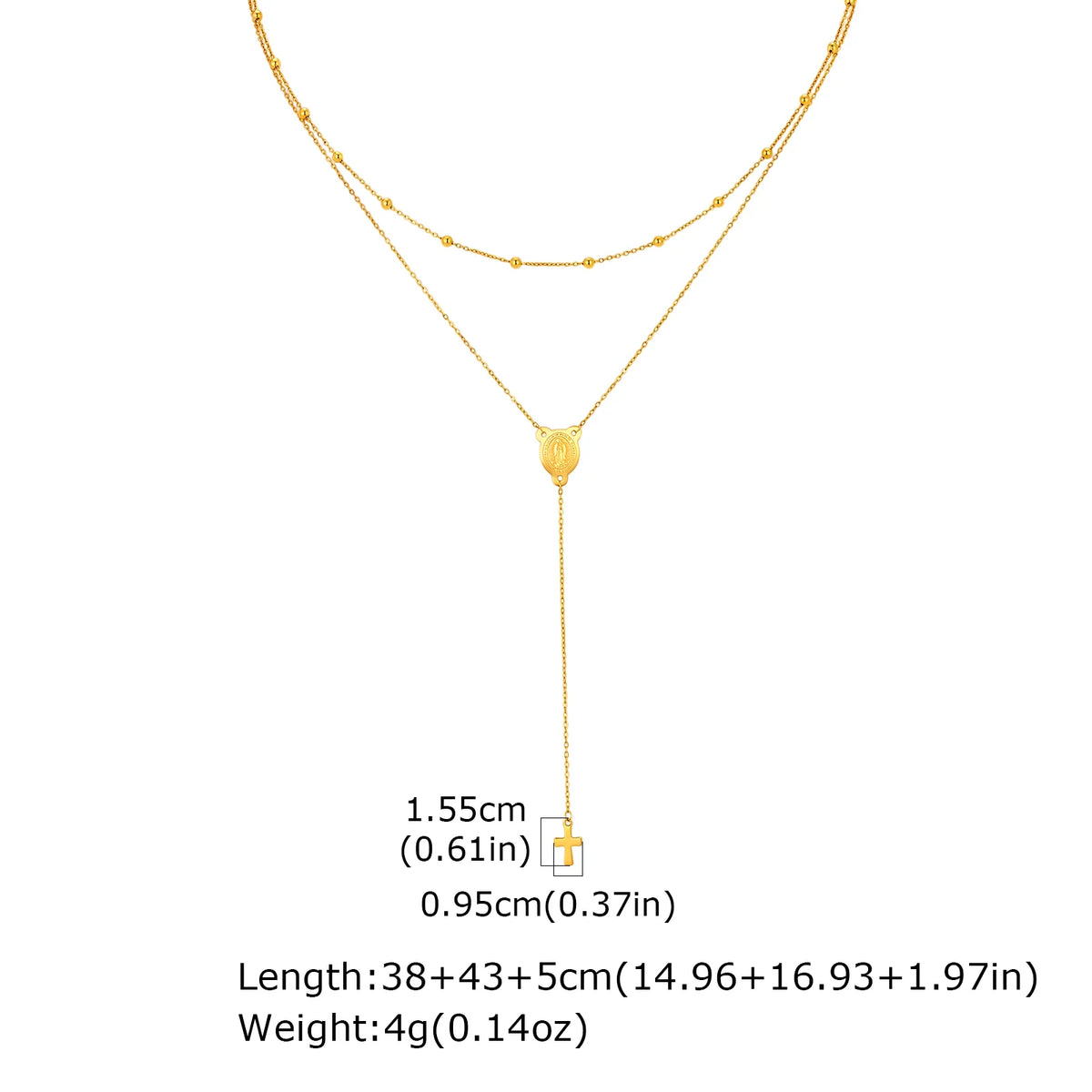 Virgin Mary & Cross Y Necklace for Women - Sylva