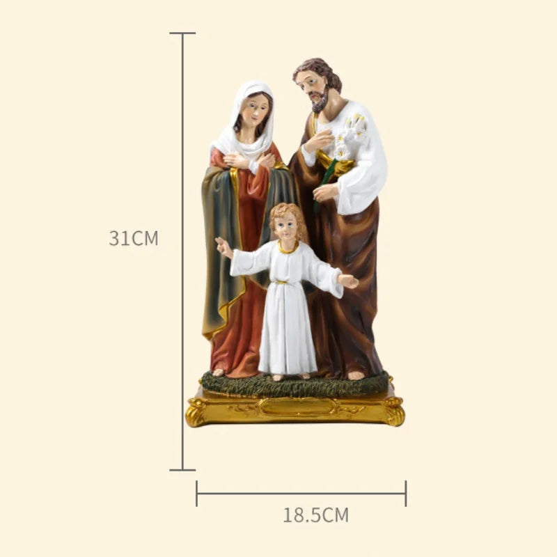 Holy Family Statue – Jesus, Mary & Joseph Catholic Resin Figurine