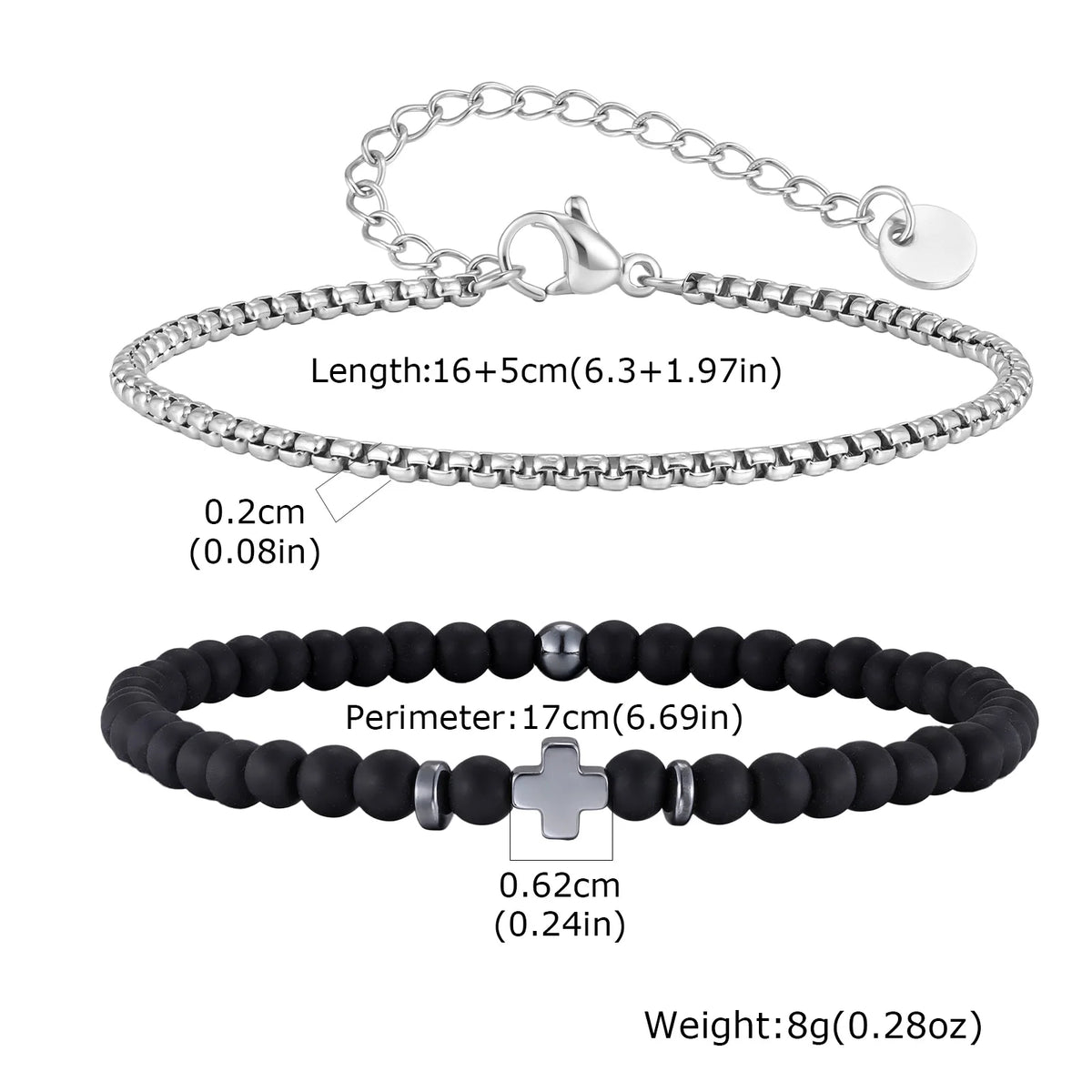Men's Christian Cross Bracelet – Stainless Steel & Beaded Faith Jewellery