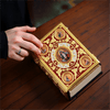 Orthodox Bible Cover – Gold Enamel Alloy Gospel Book Protective Shell