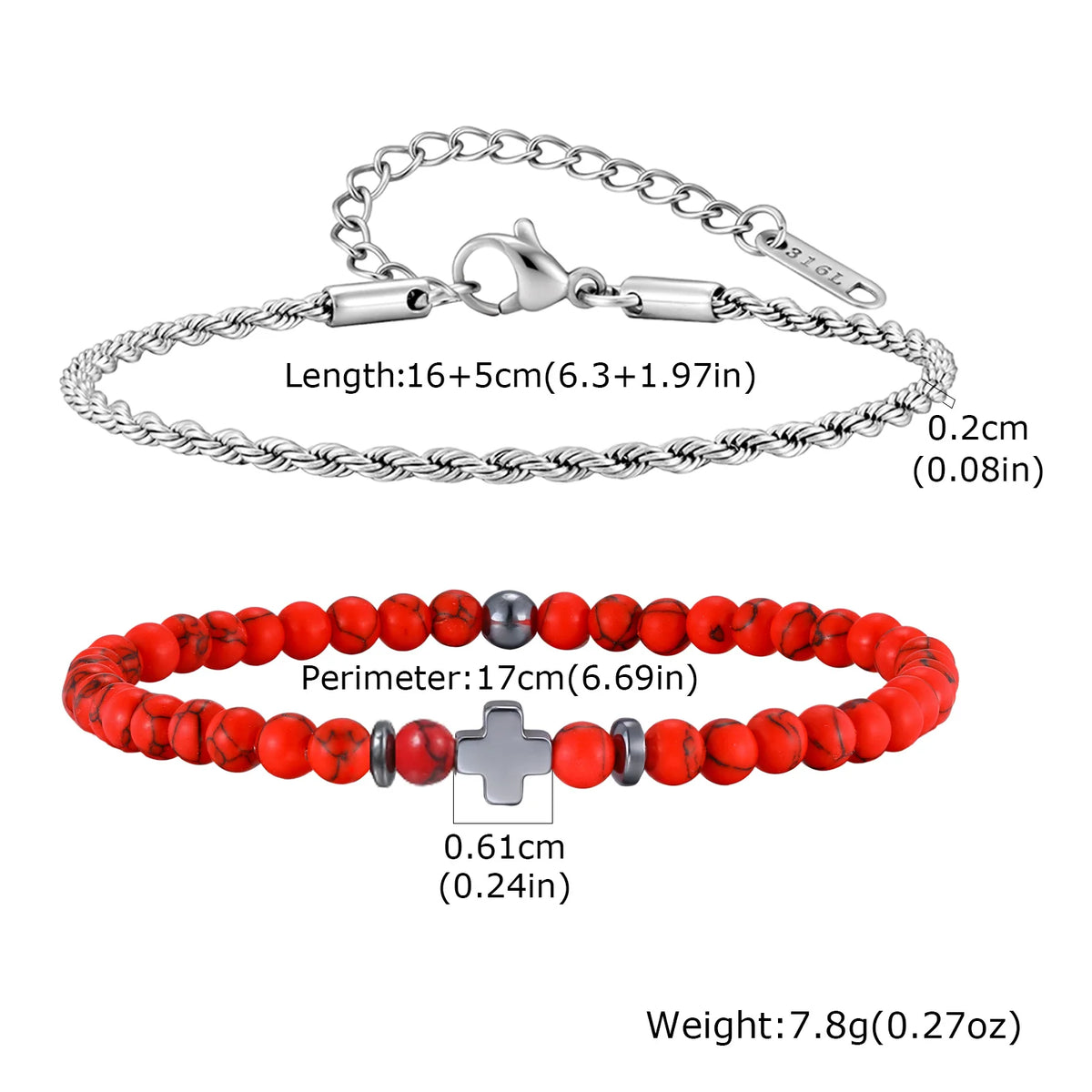 Men's Christian Cross Bracelet – Stainless Steel & Beaded Faith Jewellery