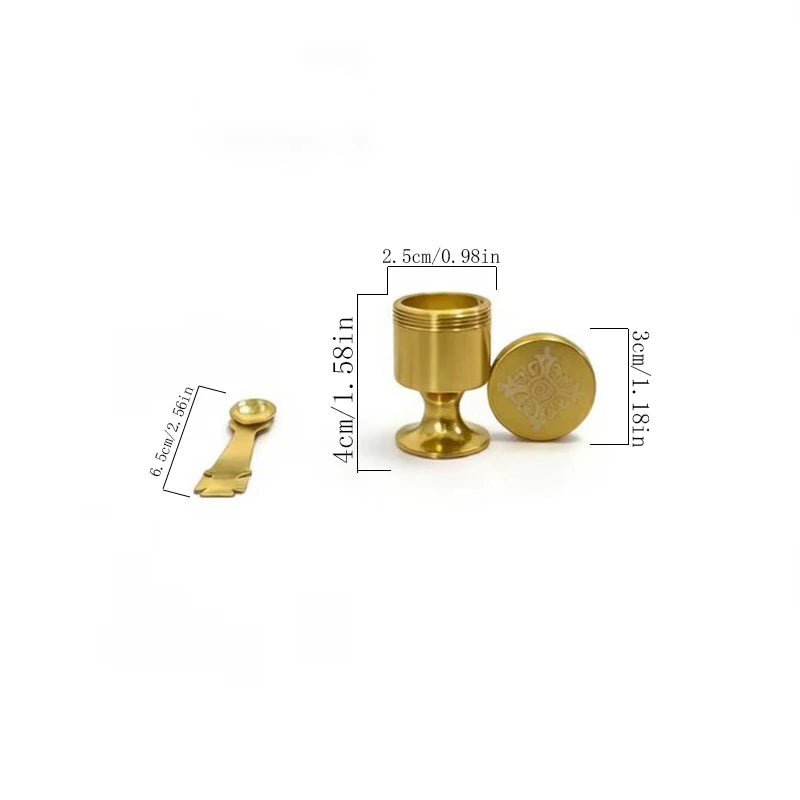 Orthodox Travel Communion Chalice with Spoon & Holy Oil Jar – Portable Mini Metal Christian Eucharist Set (Gold or Silver)