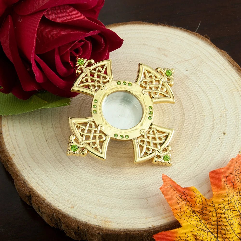 Orthodox Cross Reliquary Relic Holder – Gold-Tone Sacred Relic Case - Sylva