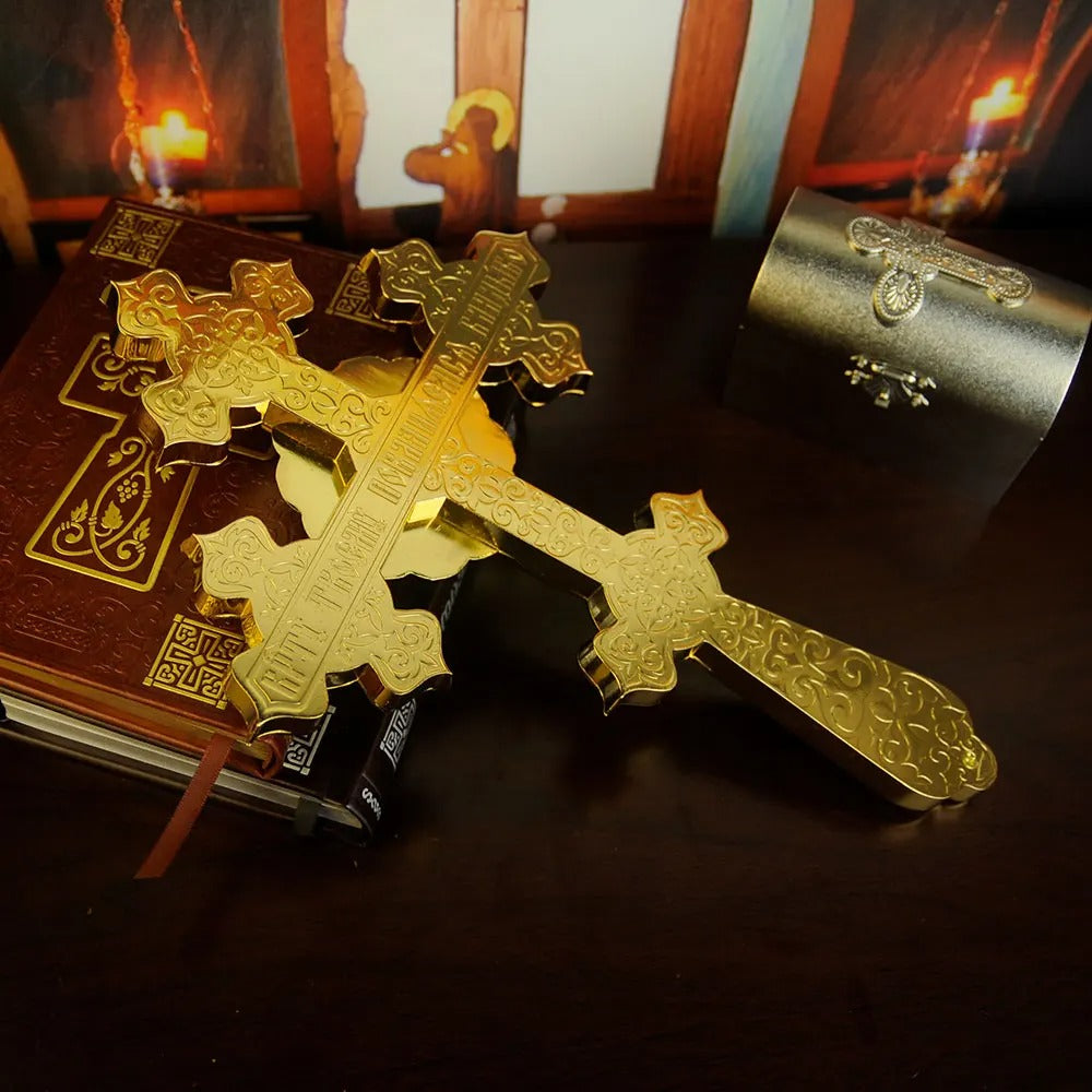 Orthodox Handheld Blessing Cross – Traditional Christian Cross for Prayer & Worship