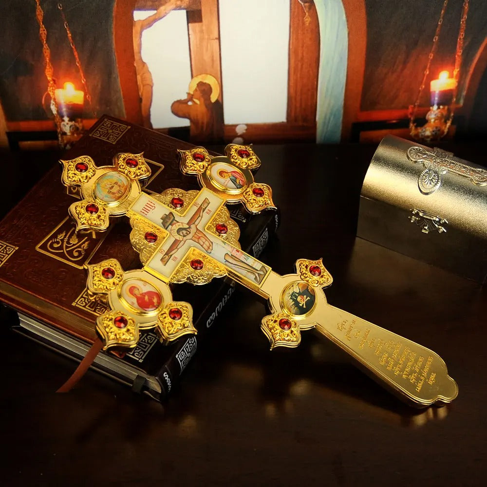 Orthodox Handheld Blessing Cross – Traditional Christian Cross for Prayer & Worship