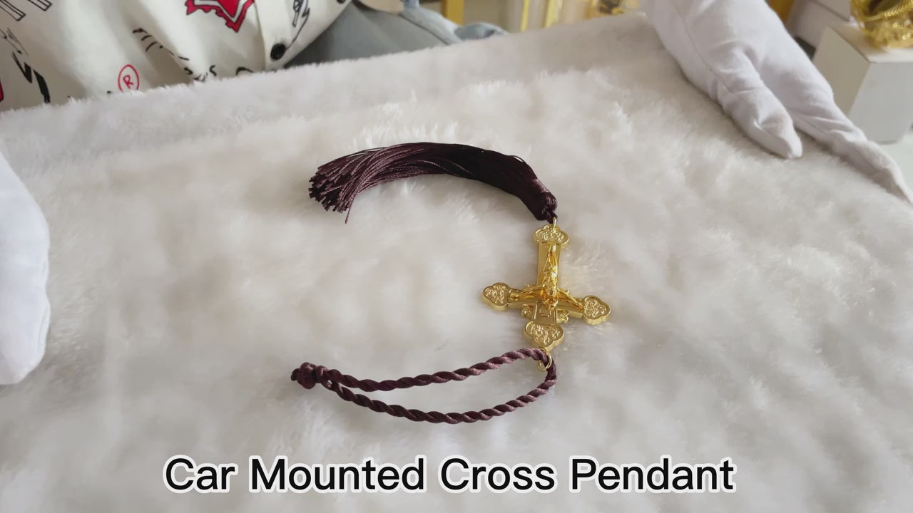 Orthodox Cross Jesus Pendant – Christian Crucifix Car Hanging Ornament & Religious Gift